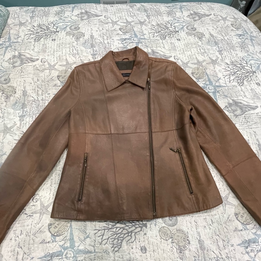Context Tan Leather Jacket